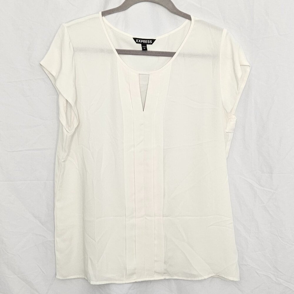 Cream Keyhole Blouse